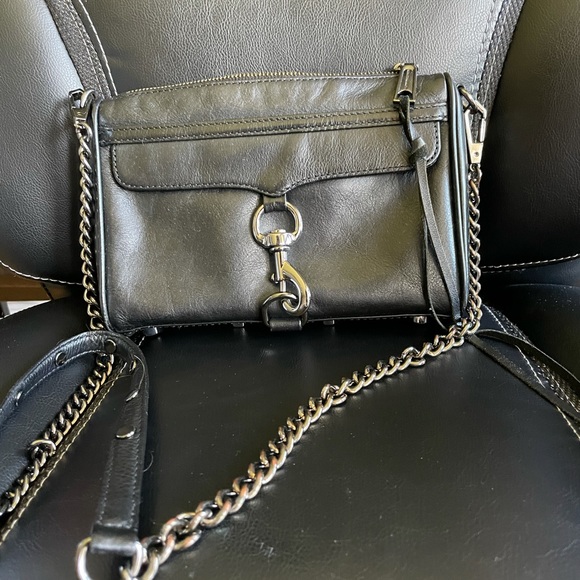 rebecca minkoff mini mac black with gunmetal hw - Picture 1 of 8